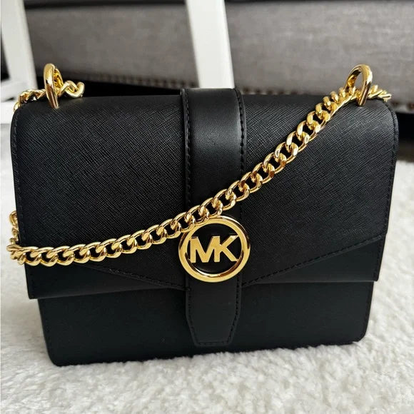 Michael Kors Black Crossbody Bag with Gold Chain - Picture 3 of 11